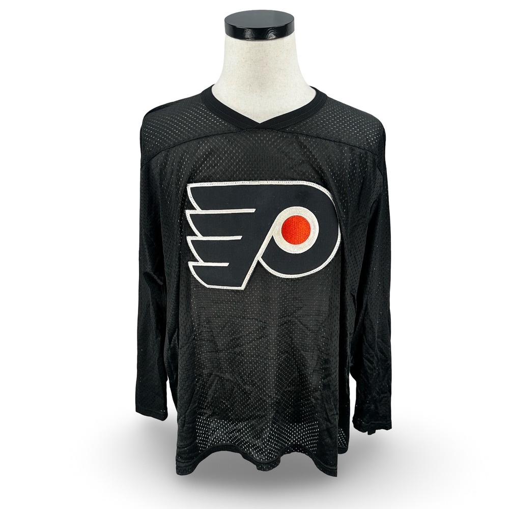 Vintage Sandow Maska Philadelphia Flyers Practice Jersey Black Mens XL USA